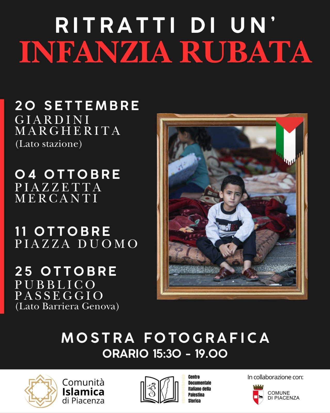 "Ritratti di un'infanzia rubata": A Piacenza una mostra itinerante per non dimenticare i bambini di Gaza